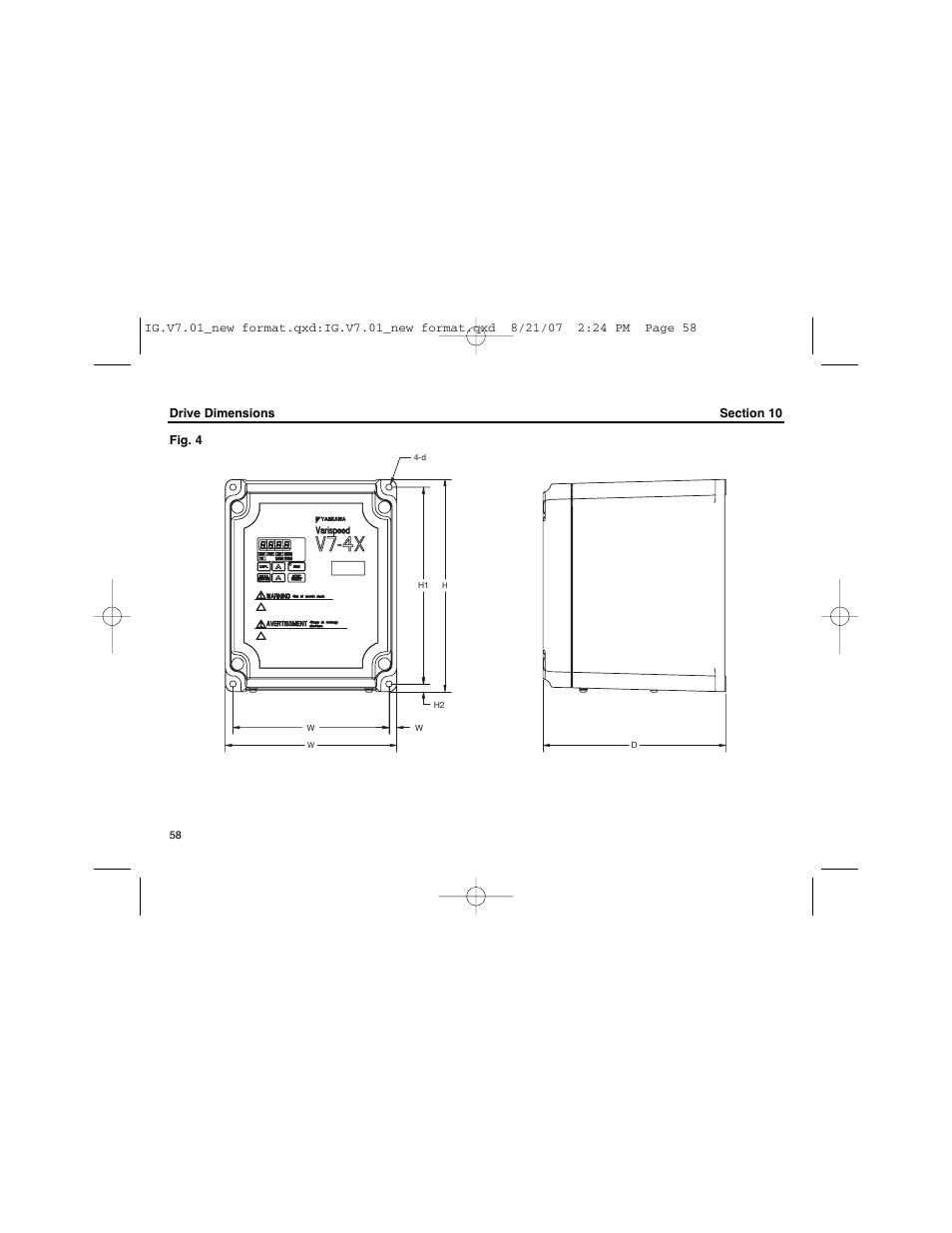 Yaskawa V74X Drives User Manual | Page 58 / 62