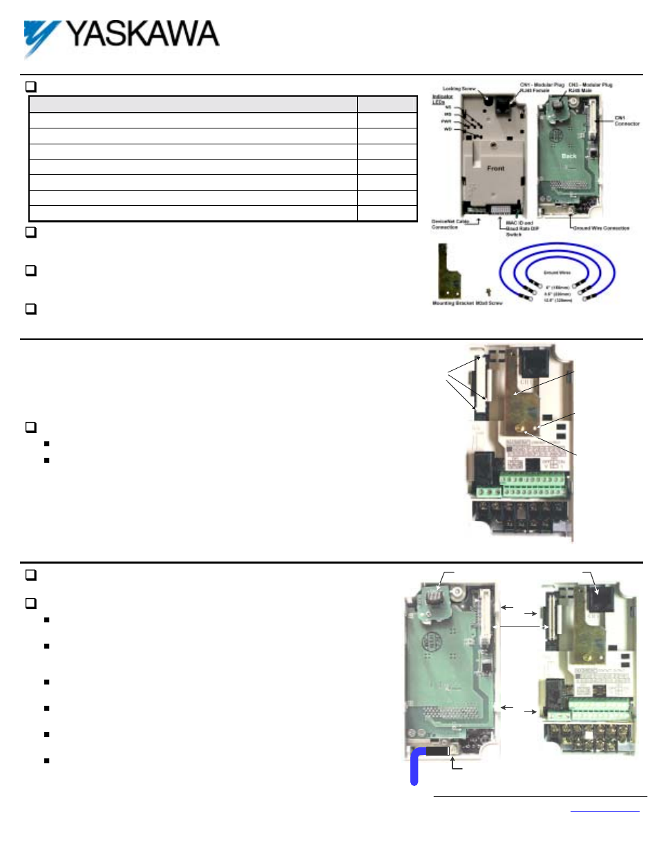 Yaskawa CM052 User Manual | 5 pages