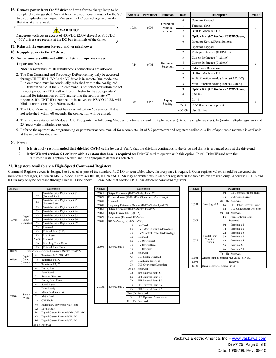 Yaskawa CM091 User Manual | Page 5 / 6