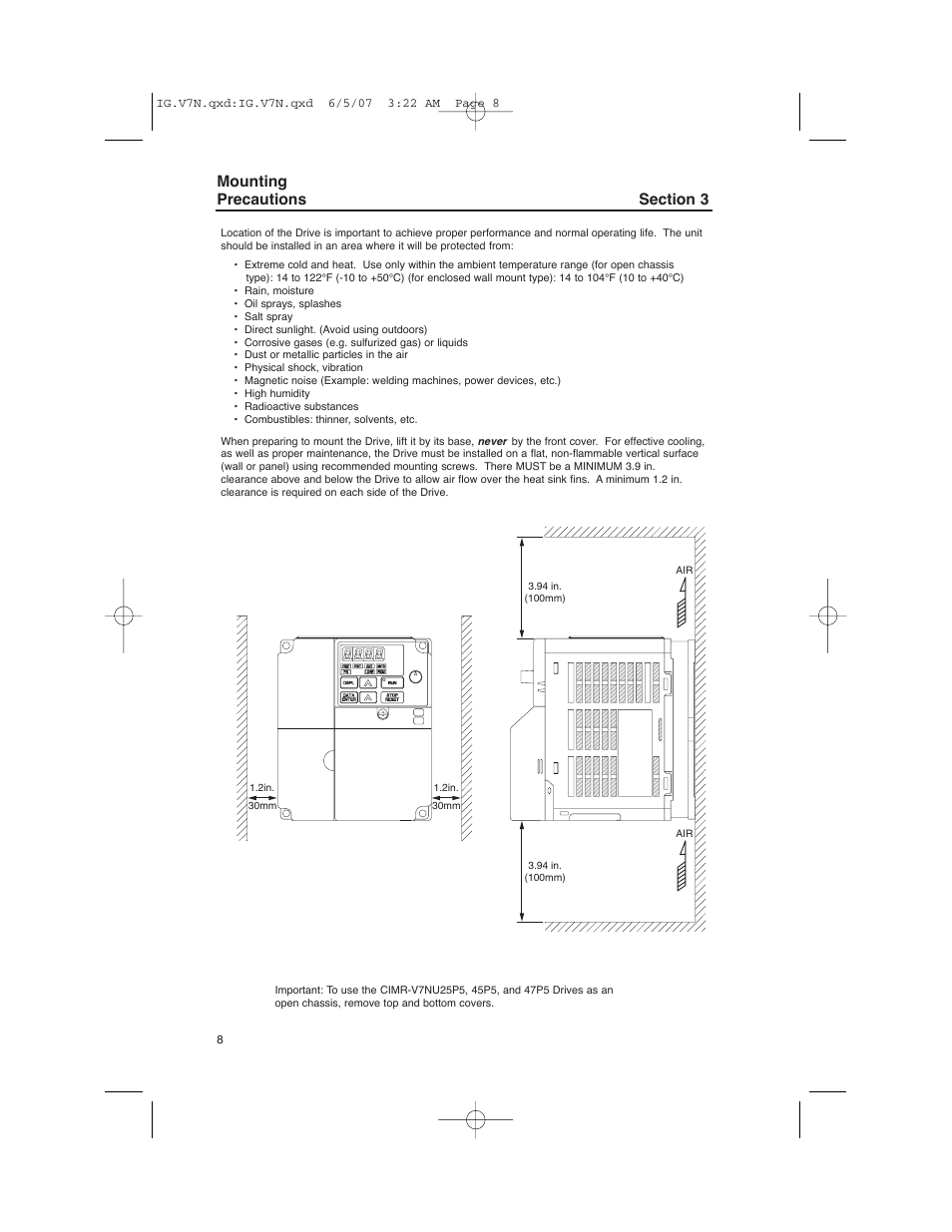 Yaskawa V7N Drive with DeviceNet User Manual | Page 8 / 36