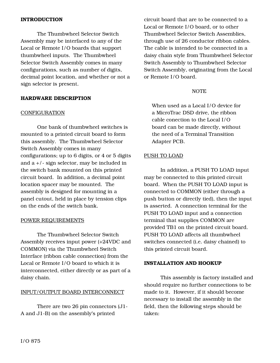 Yaskawa MicroTrac DSD Drives Thumbwheel Selector User Manual | Page 2 / 4