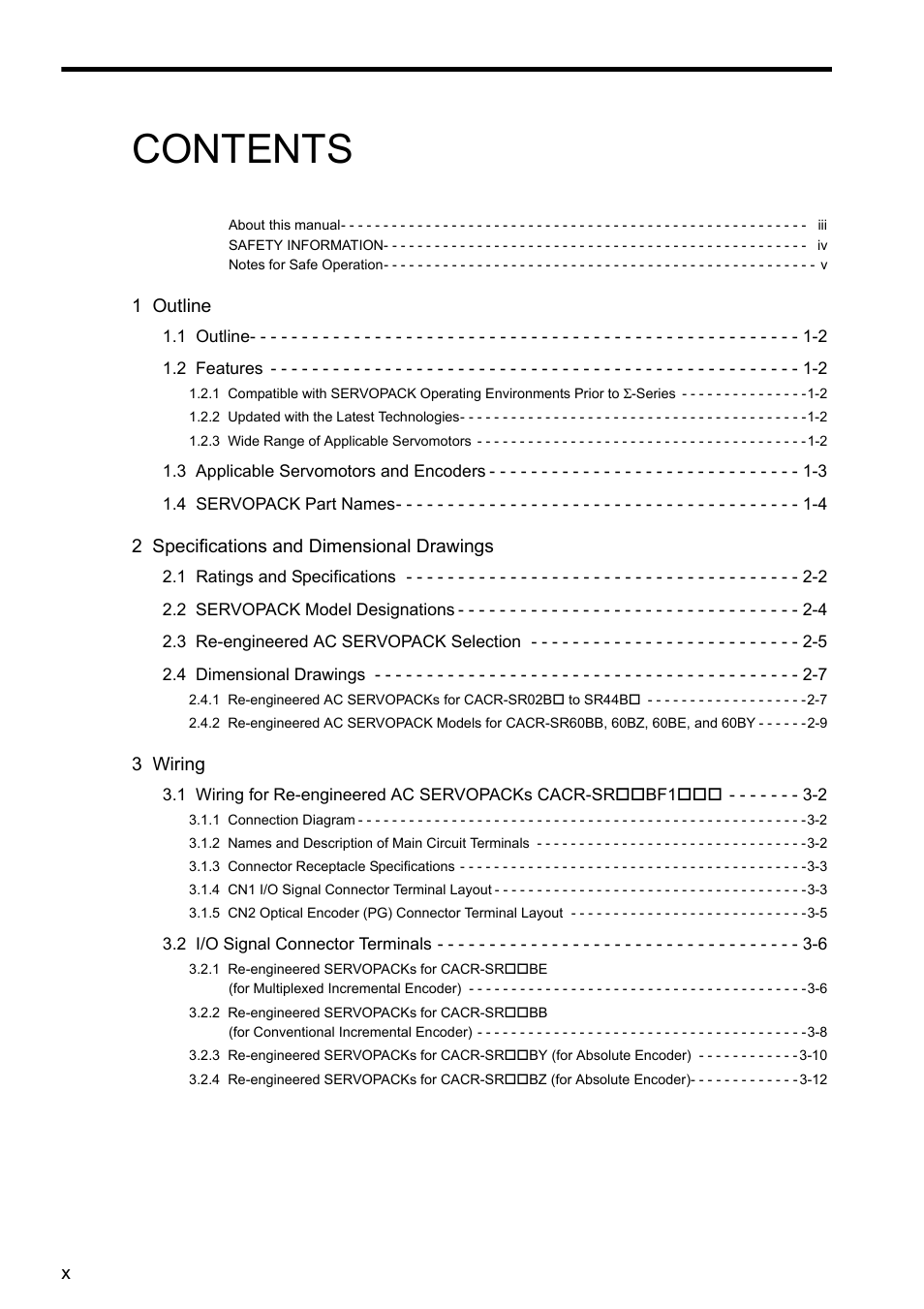 Yaskawa CACR-SRxxBF User Manual | Page 10 / 57