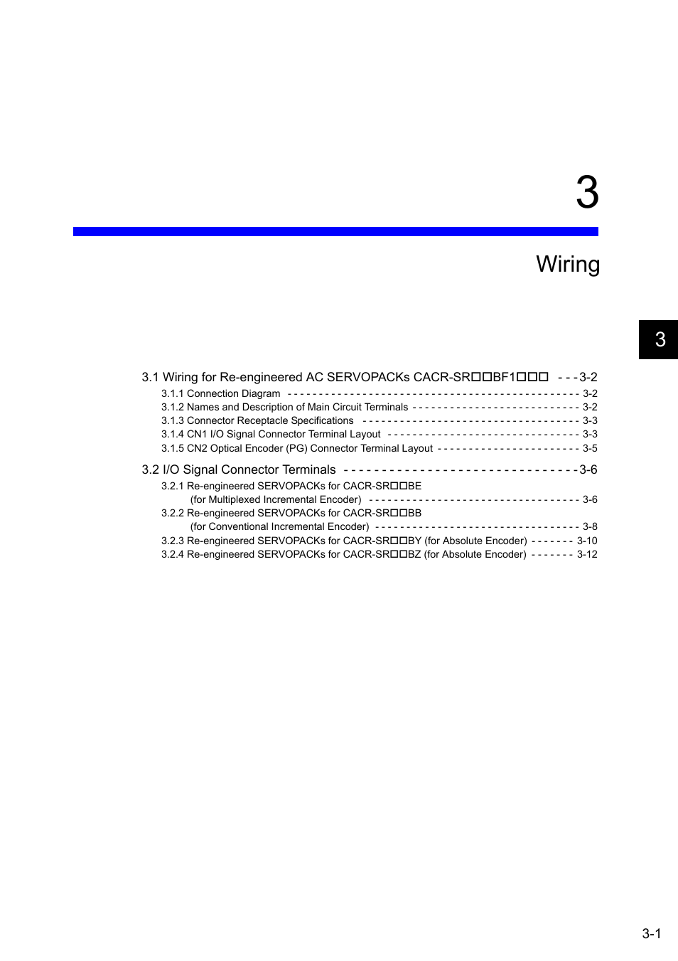 3 wiring, Wiring | Yaskawa CACR-SRxxBF User Manual | Page 25 / 57