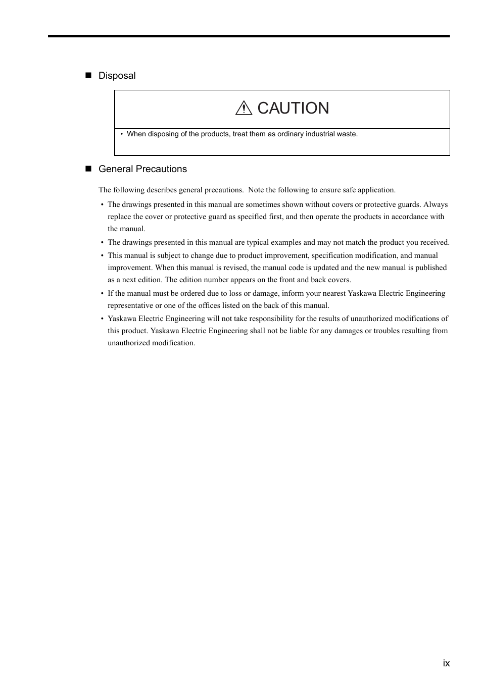 Caution | Yaskawa CACR-SRxxBF User Manual | Page 9 / 57