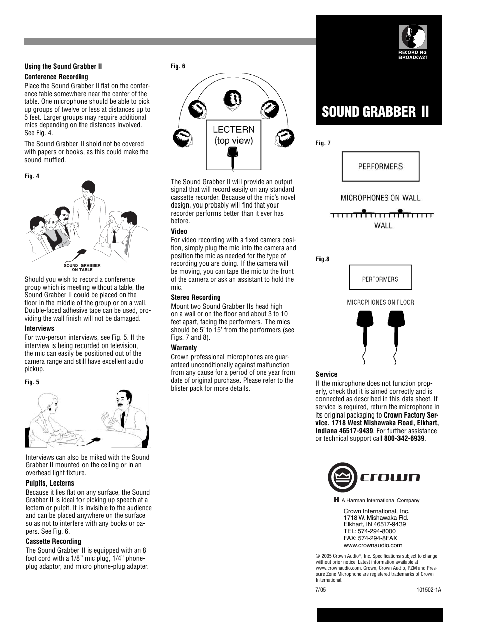 Sound grabber | Crown Audio II User Manual | Page 2 / 2