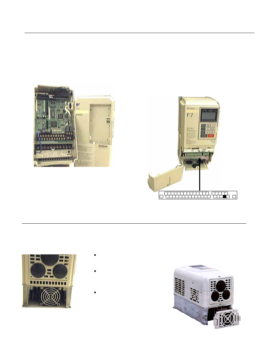 Front cover & cooling fan comparison | Yaskawa GPD 515/G5 to F7 User Manual | Page 9 / 40
