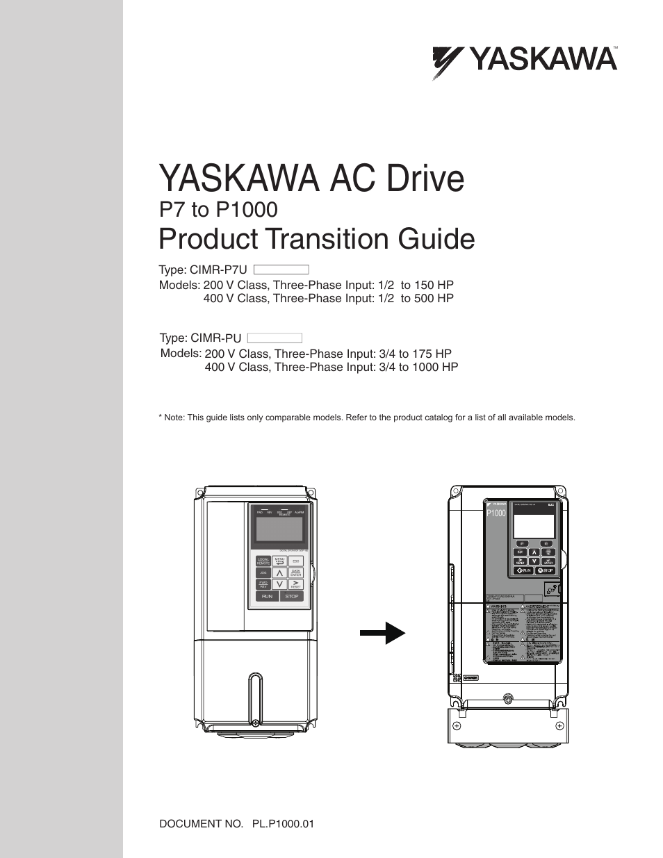 Yaskawa P7 to P1000 User Manual | 56 pages