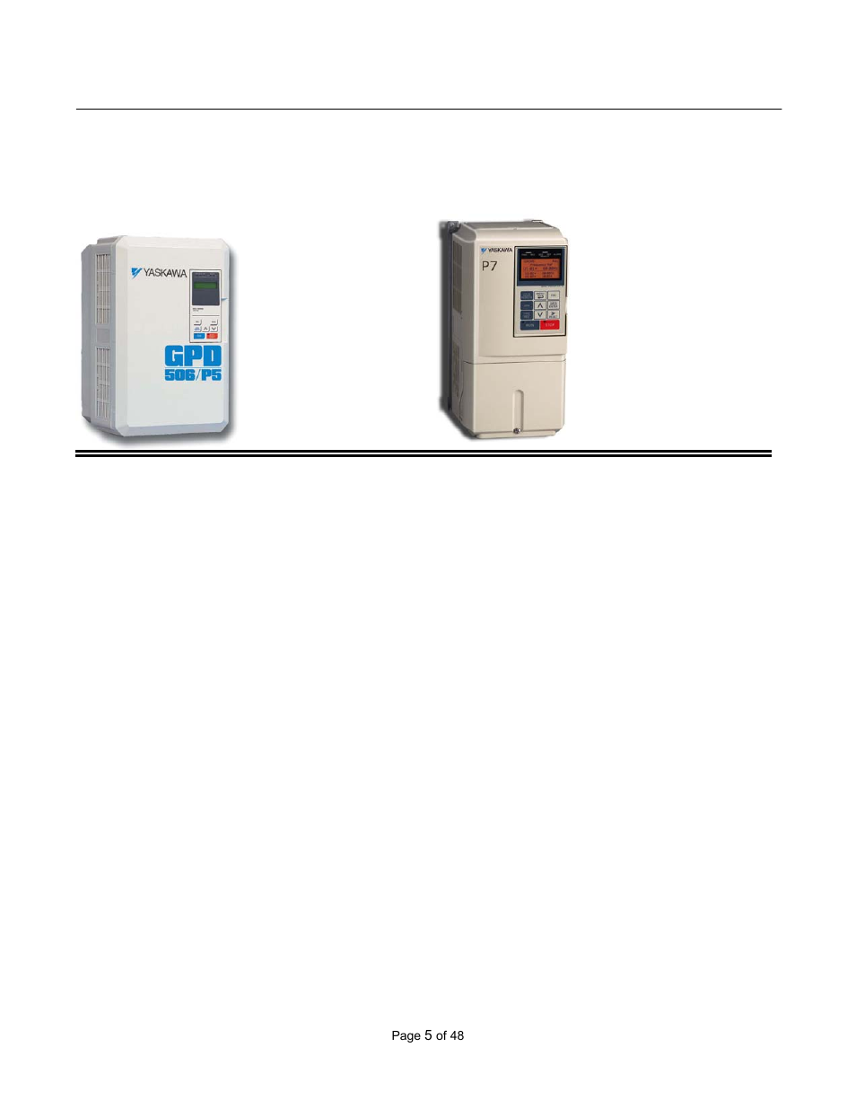 Feature overview | Yaskawa GPD506/P5 to P7 User Manual | Page 5 / 48