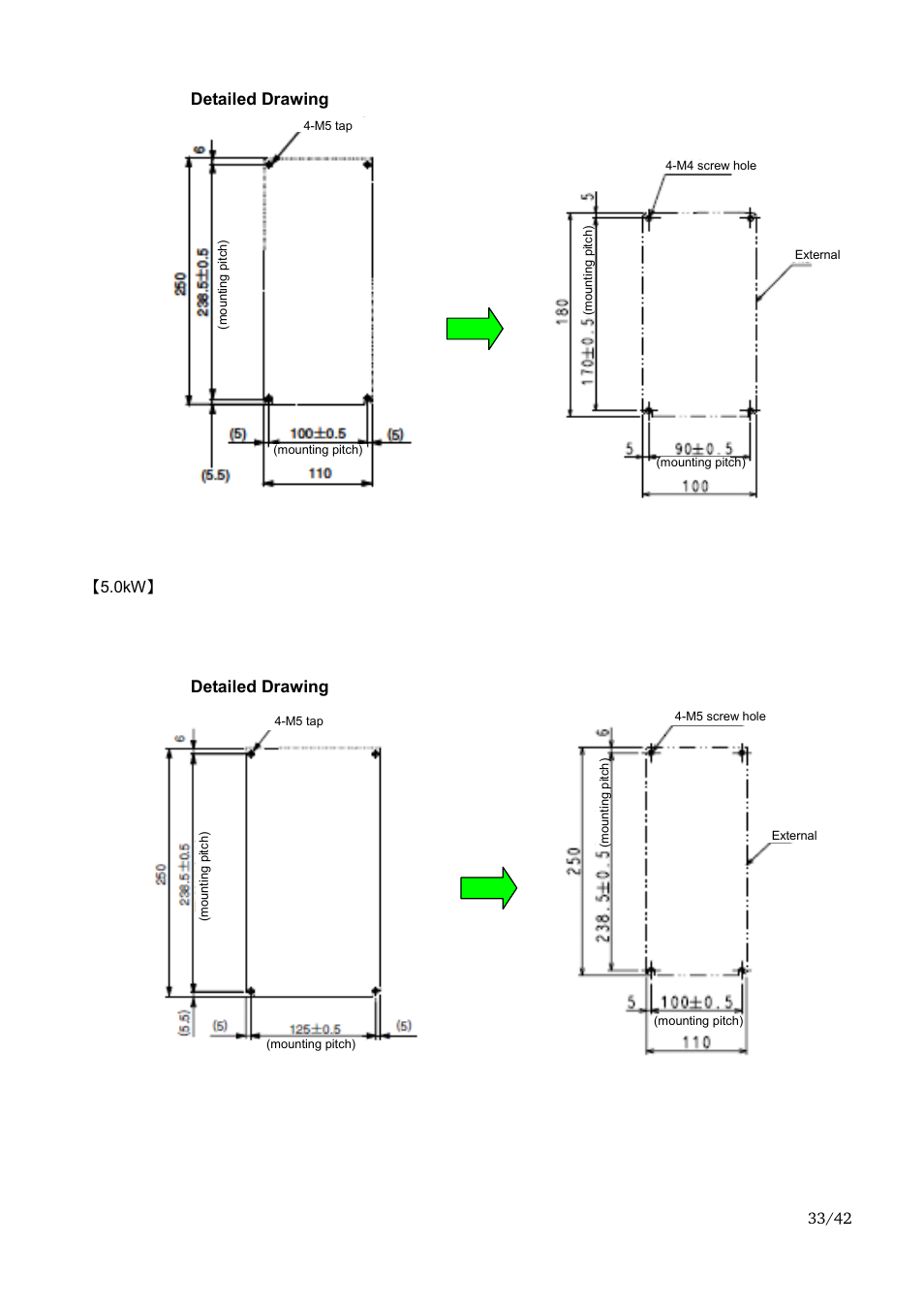 Detailed drawing | Yaskawa Sigma-II Large Capacity User Manual | Page 33 / 42