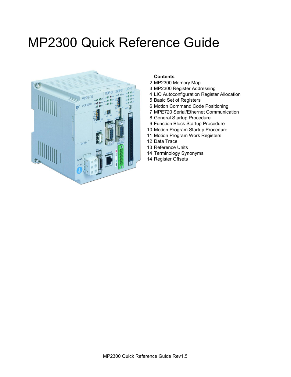 Yaskawa MP2300 User Manual | 14 pages