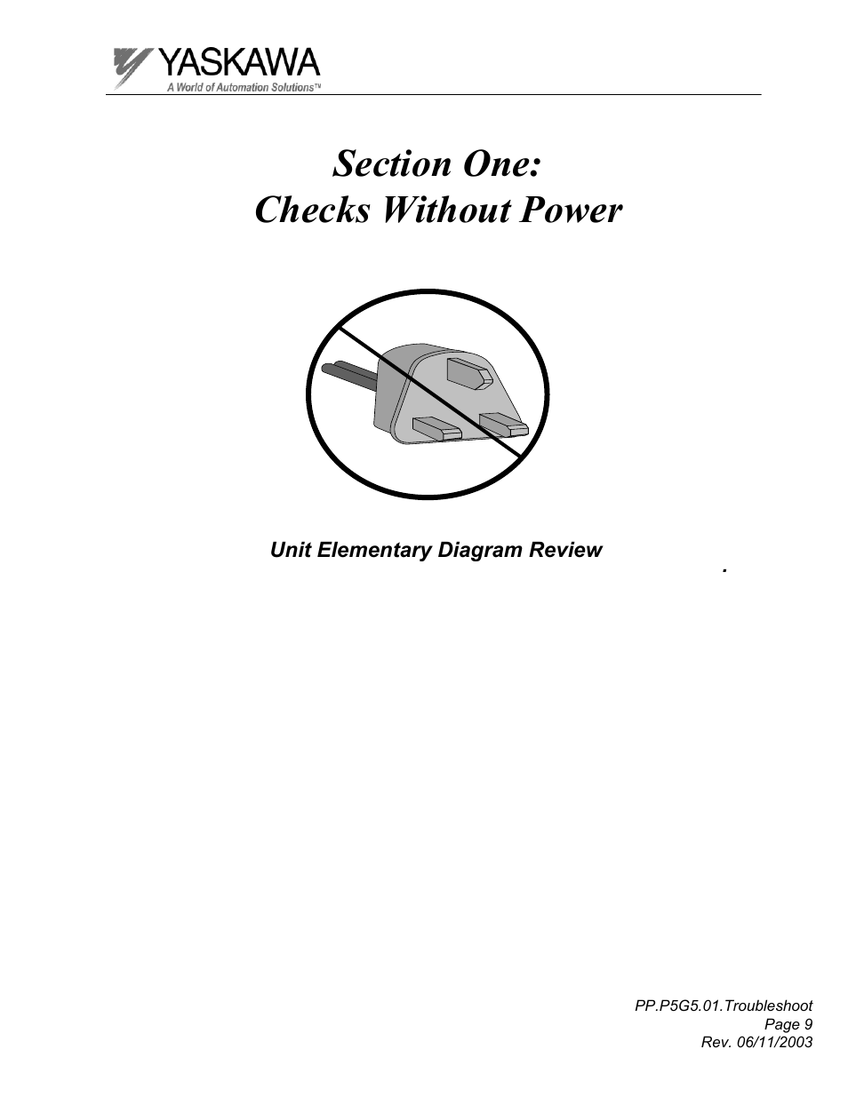 Yaskawa GPD 506/P5 Section One User Manual | Page 9 / 45