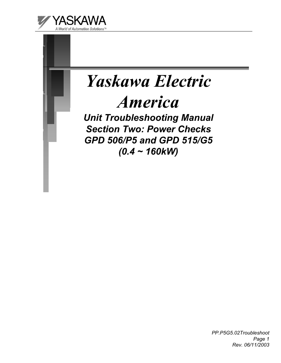 Yaskawa GPD 506/P5 Section Two User Manual | 29 pages