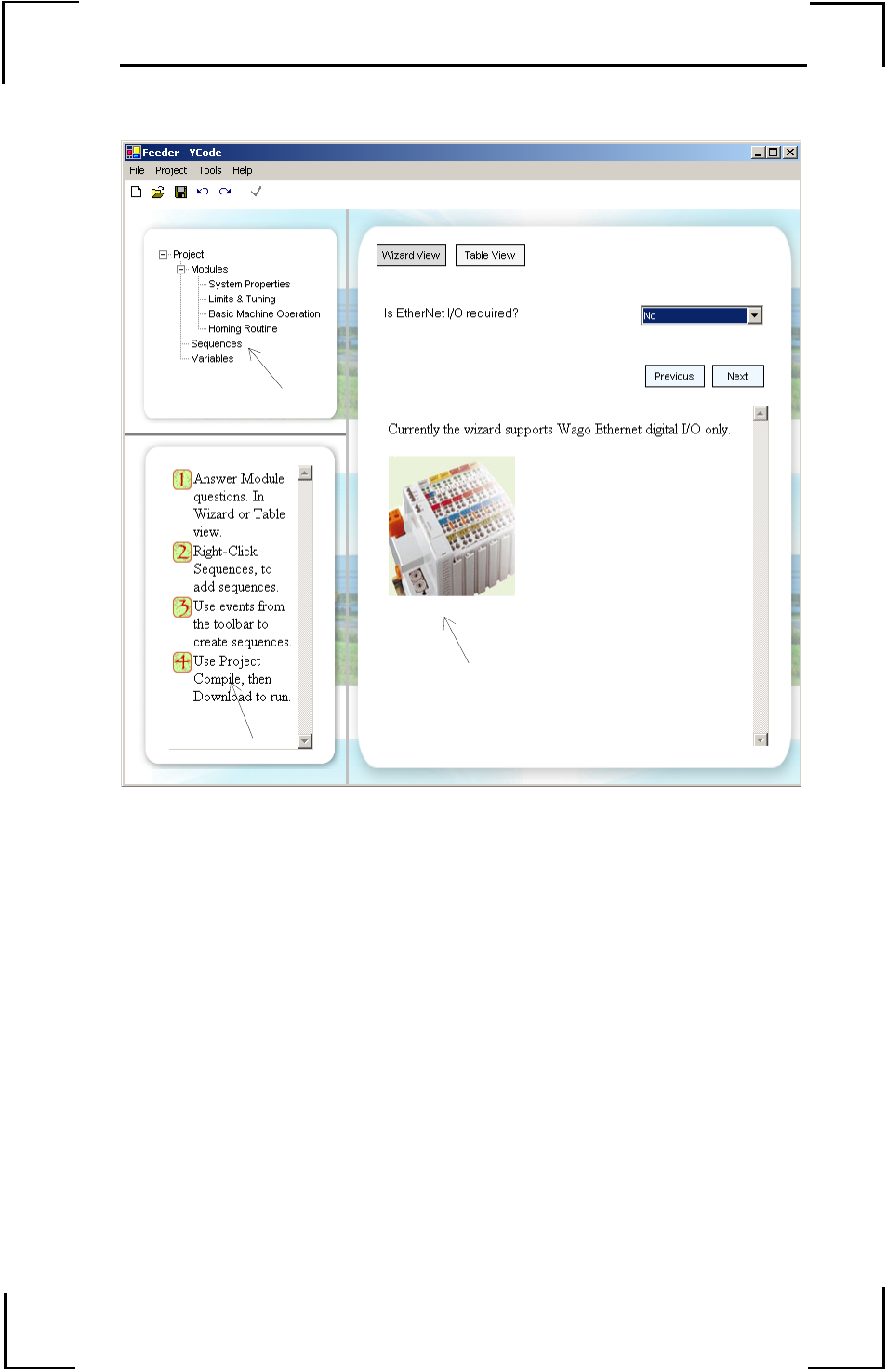 Main screen, Modules | Yaskawa SMCGUI-THK1 User Manual | Page 15 / 36