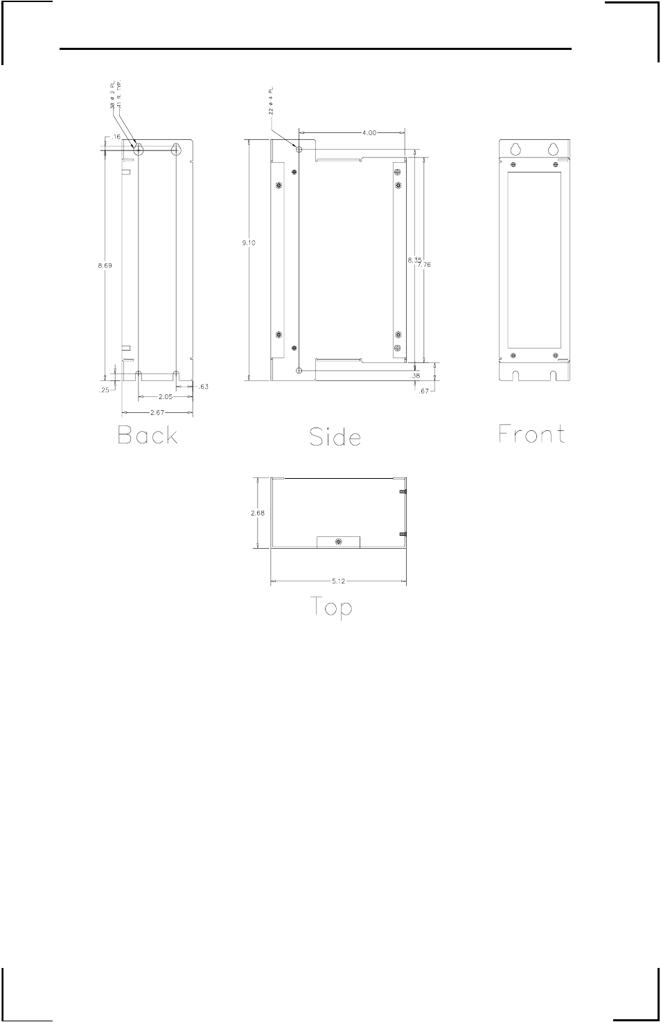 Dimensional drawings | Yaskawa SMC-4000 User Manual | Page 20 / 24