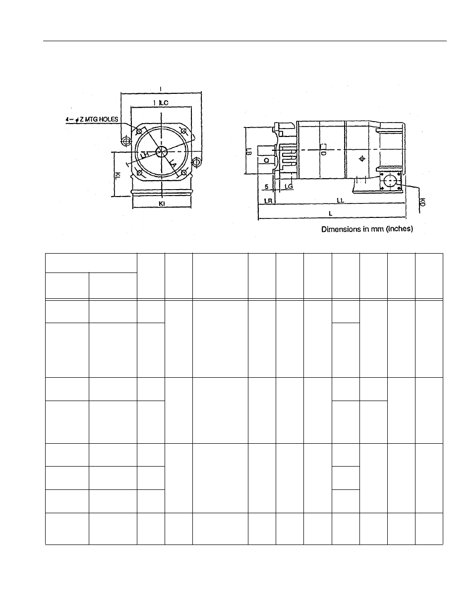 1 flange-mounted type motor dimensions | Yaskawa YASNAC PC NC Connecting Manual User Manual | Page 160 / 193