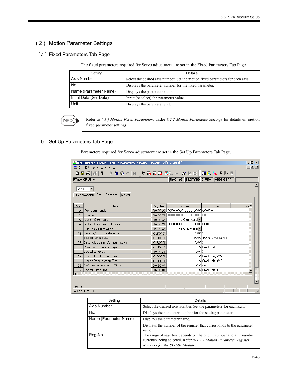 2 ) motion parameter settings | Yaskawa MP2200 Machine Controller User Manual | Page 117 / 529