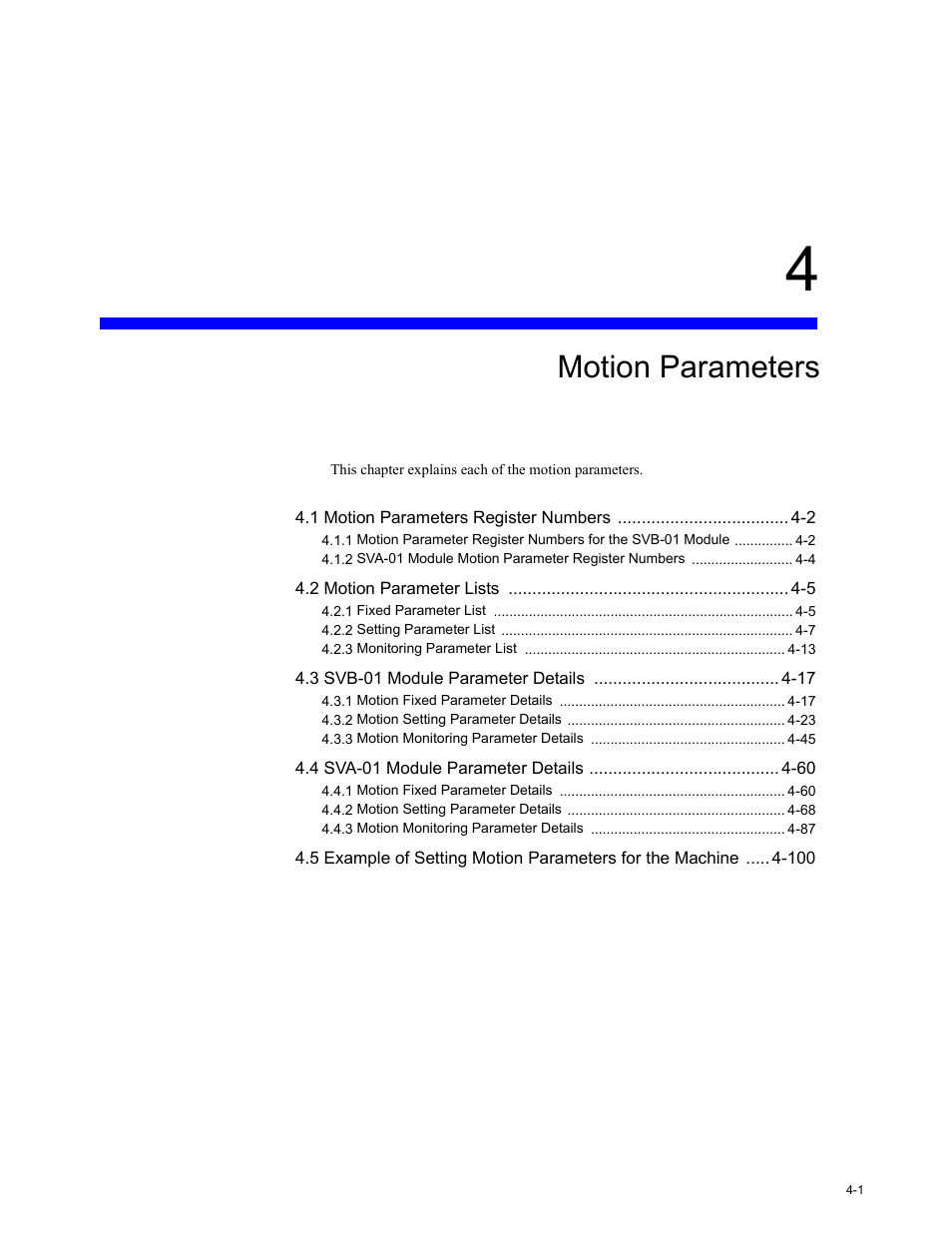 Motion parameters | Yaskawa MP2200 Machine Controller User Manual | Page 121 / 529