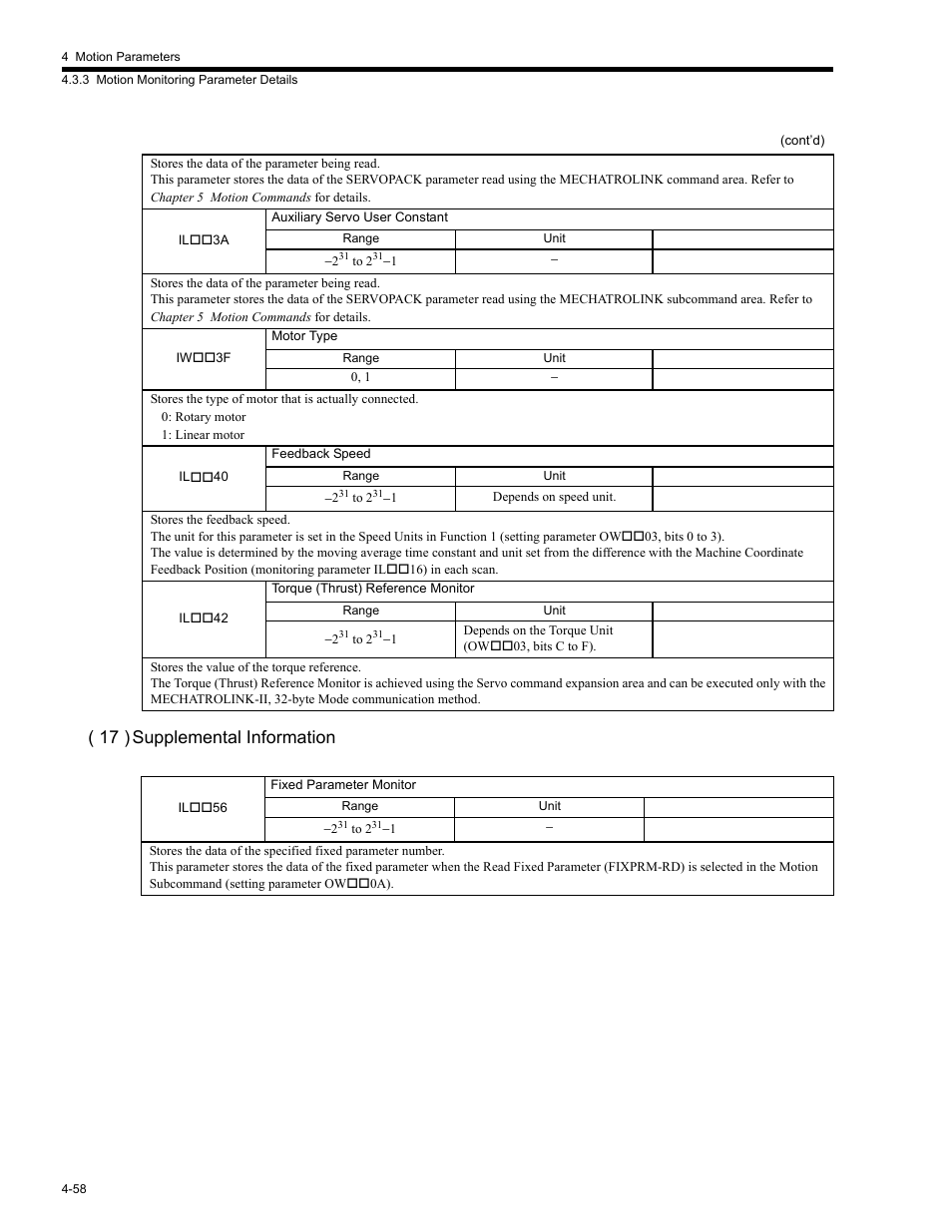 17 ) supplemental information | Yaskawa MP2200 Machine Controller User Manual | Page 178 / 529