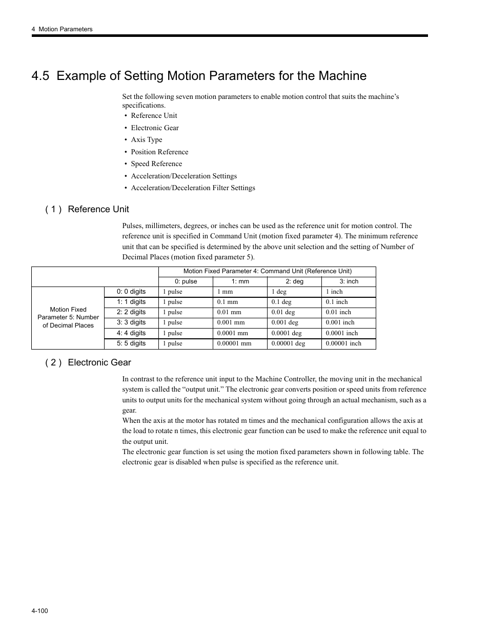 1 ) reference unit, 2 ) electronic gear | Yaskawa MP2200 Machine Controller User Manual | Page 220 / 529