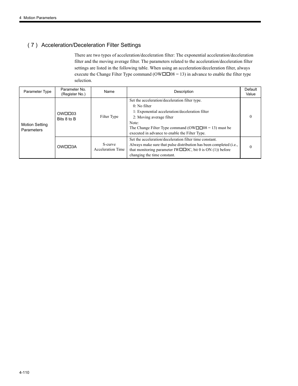 7 ) acceleration/deceleration filter settings | Yaskawa MP2200 Machine Controller User Manual | Page 230 / 529