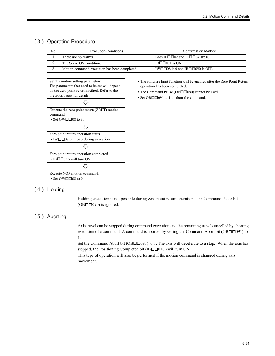 3 ) operating procedure ( 4 ) holding, 5 ) aborting | Yaskawa MP2200 Machine Controller User Manual | Page 281 / 529