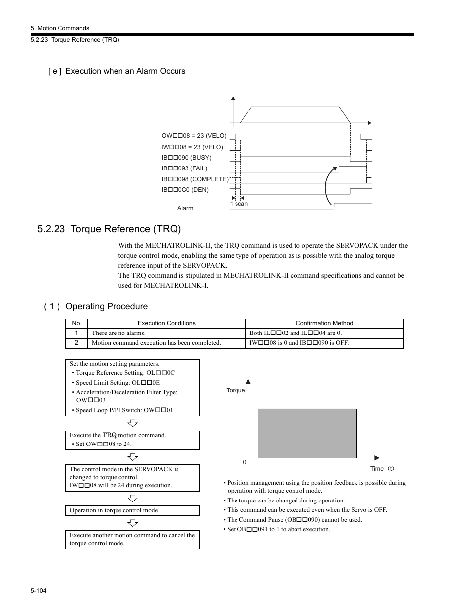 23 torque reference (trq), 23 t, 23 torque reference (trq) -104 | 1 ) operating procedure | Yaskawa MP2200 Machine Controller User Manual | Page 334 / 529