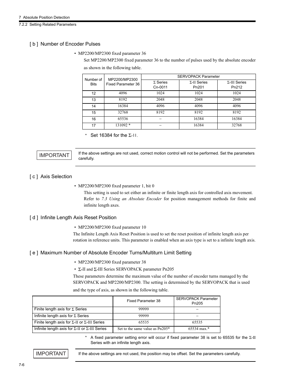 Important | Yaskawa MP2200 Machine Controller User Manual | Page 390 / 529