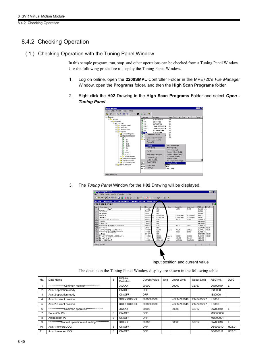 2 checking operation, 2 checking operation -40 | Yaskawa MP2200 Machine Controller User Manual | Page 456 / 529