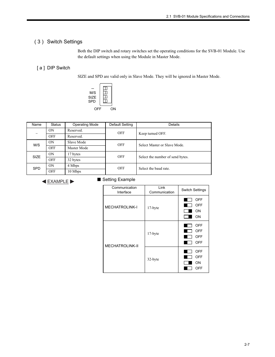 3 ) switch settings | Yaskawa MP2200 Machine Controller User Manual | Page 53 / 529