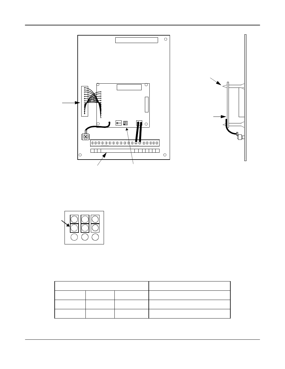 Installation diagrams, Hdr1 jumper positions, Front view | Side view, Cm-b2/p | Yaskawa VS-616PC5/P5 Isolated 4-20mA Output Monitor Card CM-B2/P User Manual | Page 5 / 8