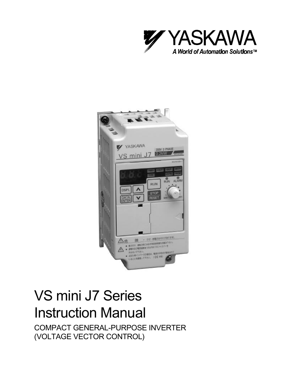 Yaskawa VS mini J7 Series User Manual | 118 pages