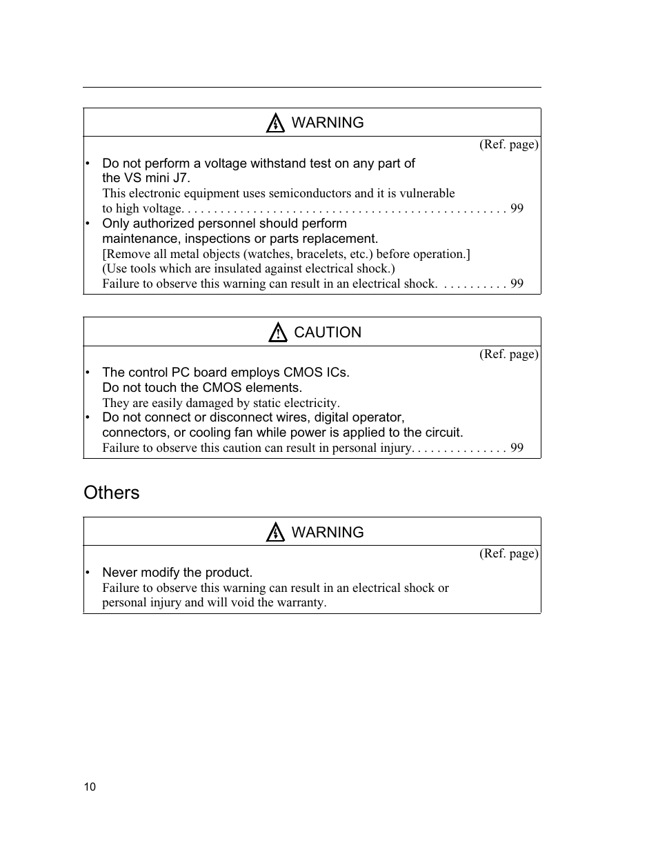 Others | Yaskawa VS mini J7 Series User Manual | Page 10 / 118