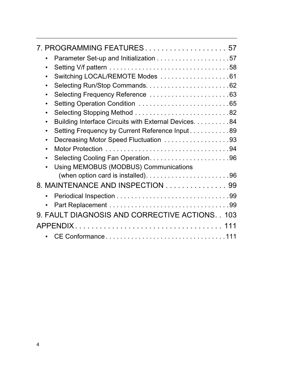 Yaskawa VS mini J7 Series User Manual | Page 4 / 118