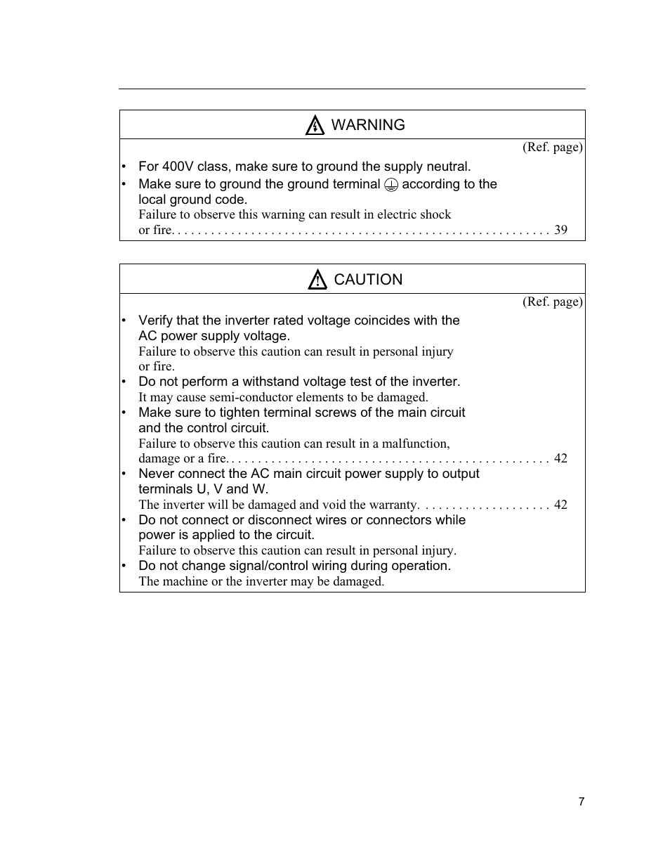 Yaskawa VS mini J7 Series User Manual | Page 7 / 118