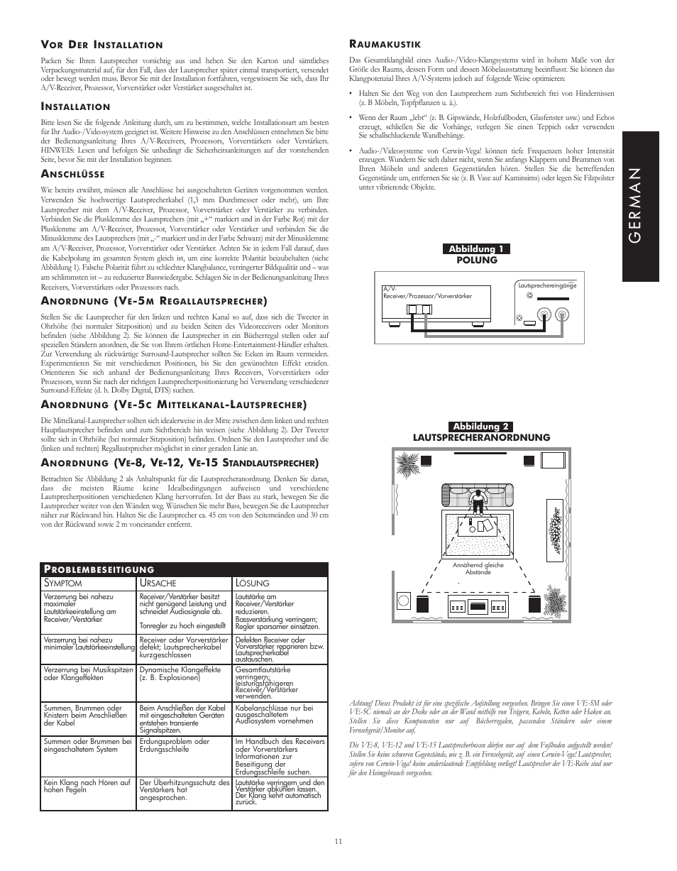 8, v, 12, v, 15 s | Cerwin-Vega VE-5C User Manual | Page 15 / 24