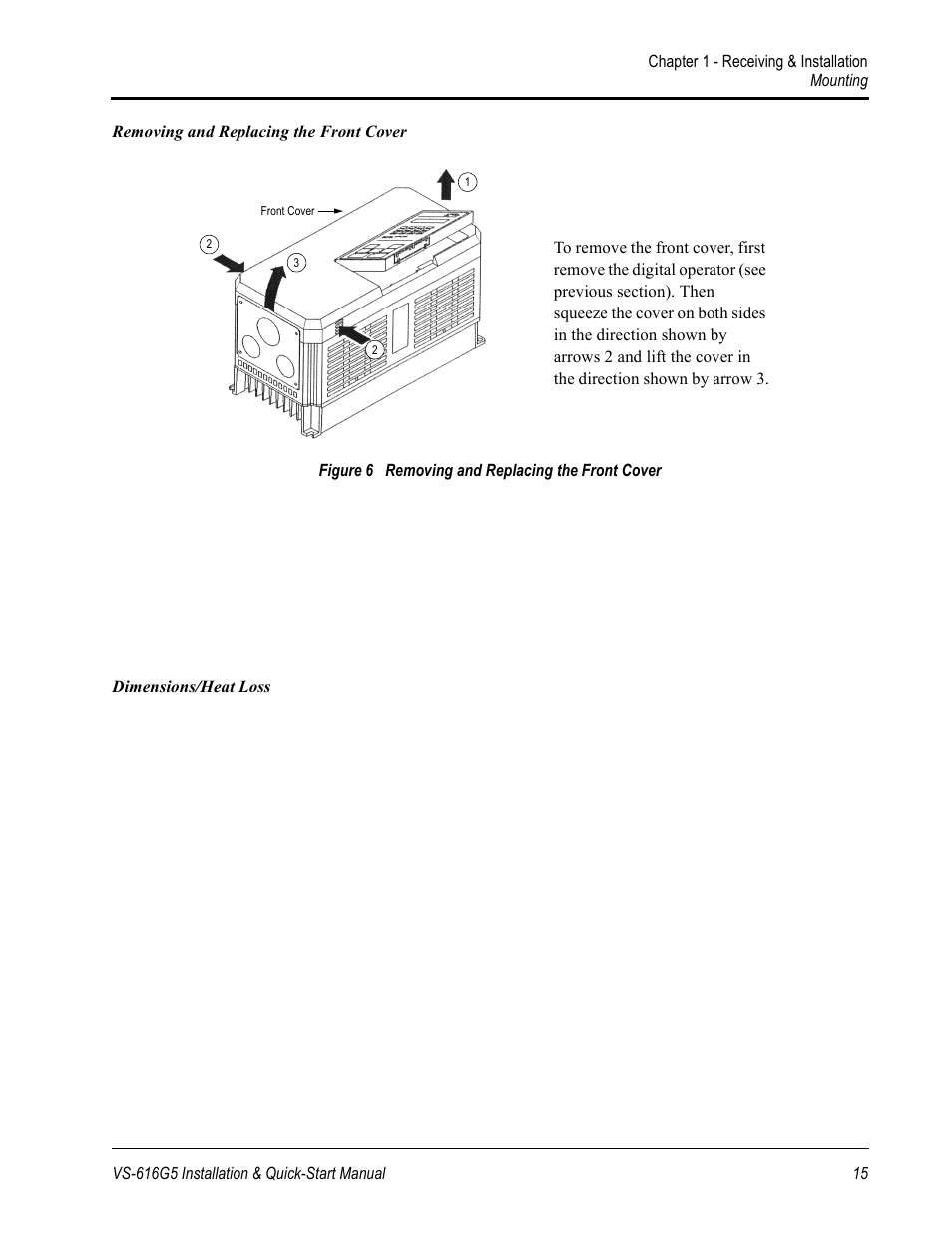 Yaskawa VS-616G5 Series Revision F Quick-Start User Manual | Page 15 / 117