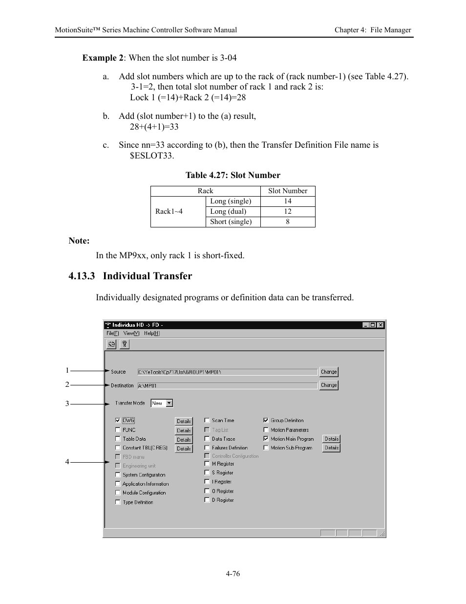 3 individual transfer | Yaskawa MotionSuite Series Machine Controller Software Manual User Manual | Page 133 / 461