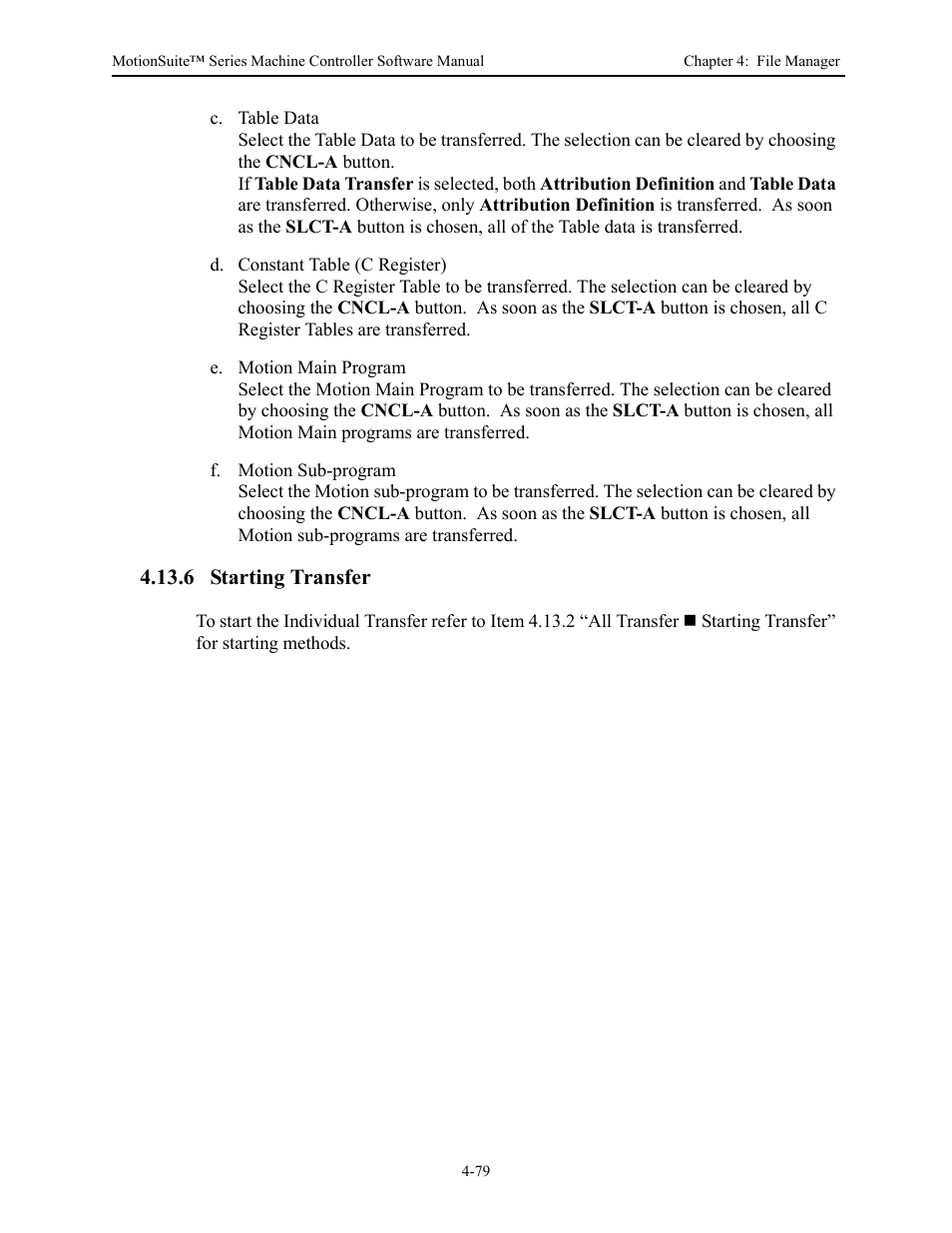 6 starting transfer | Yaskawa MotionSuite Series Machine Controller Software Manual User Manual | Page 136 / 461