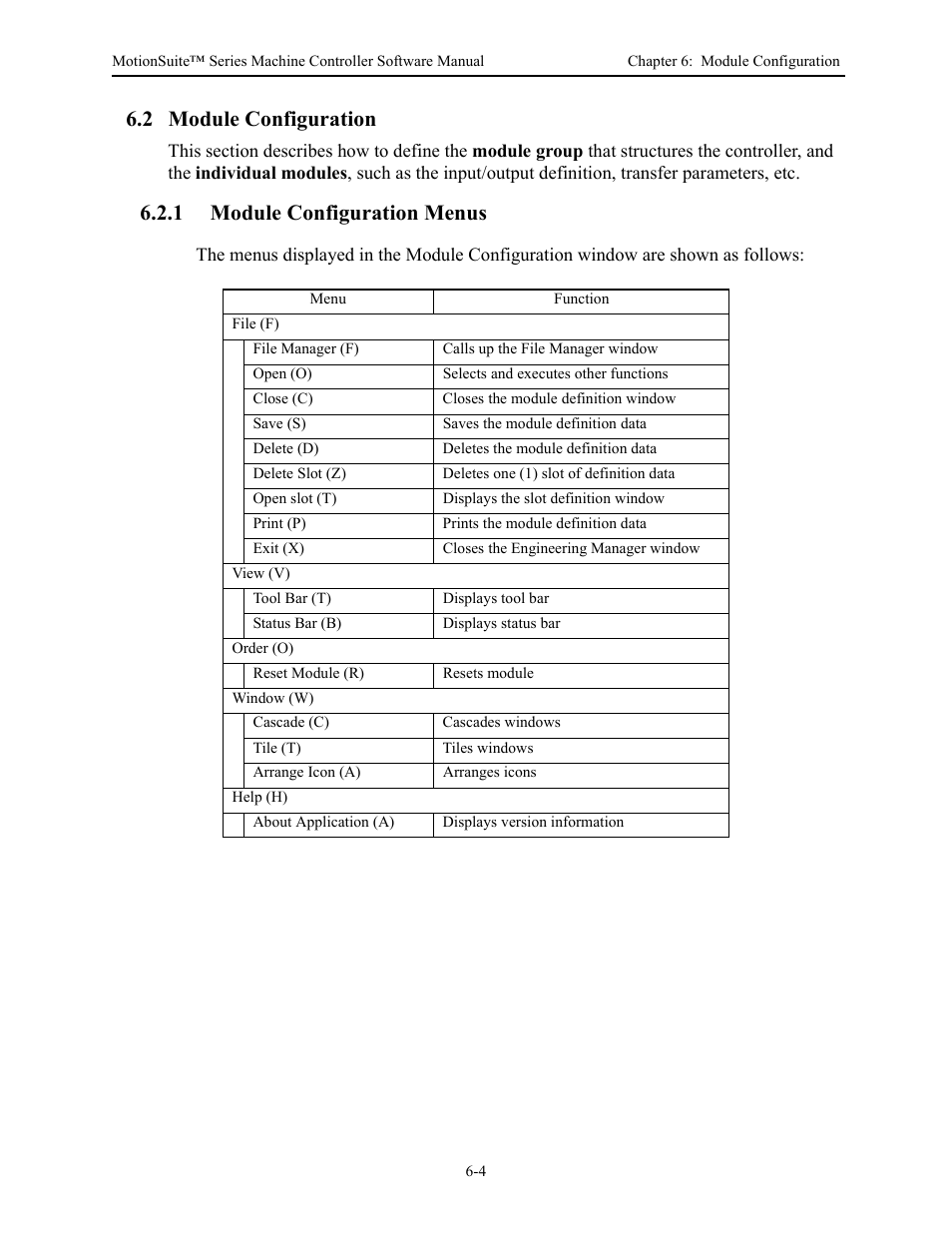 2 module configuration, 1 module configuration menus | Yaskawa MotionSuite Series Machine Controller Software Manual User Manual | Page 148 / 461