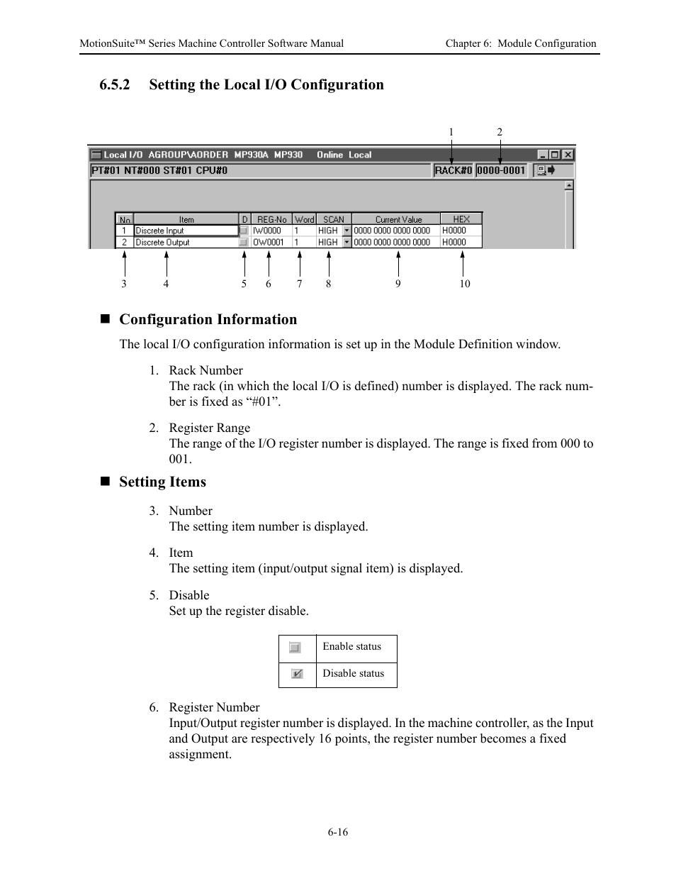 Setting items | Yaskawa MotionSuite Series Machine Controller Software Manual User Manual | Page 160 / 461