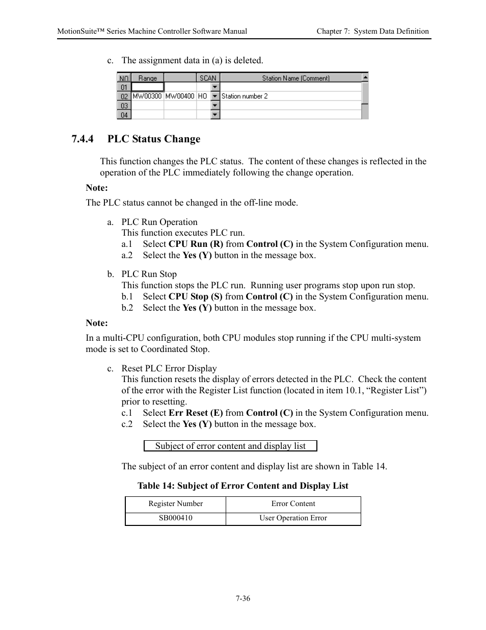 4 plc status change | Yaskawa MotionSuite Series Machine Controller Software Manual User Manual | Page 209 / 461