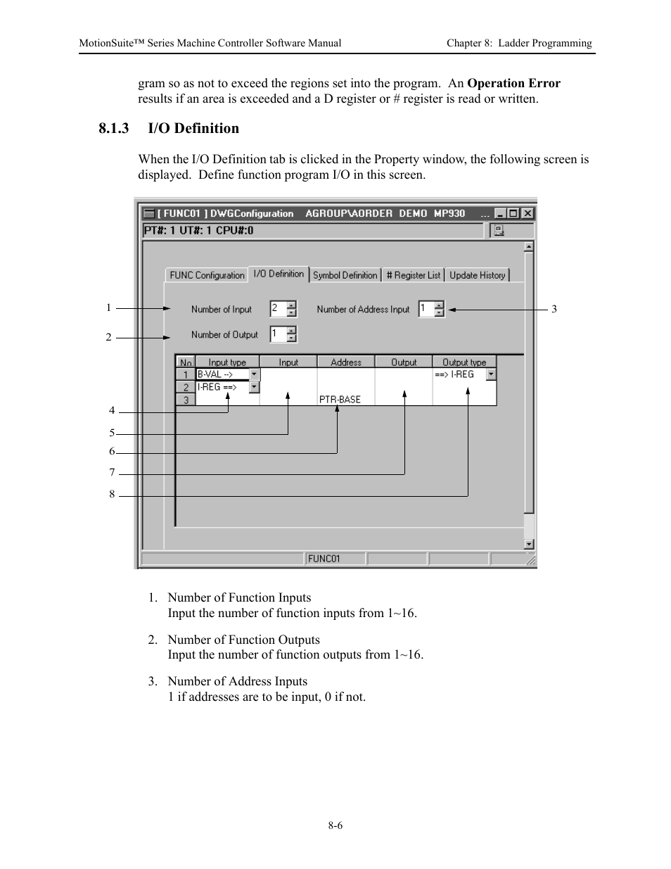 3 i/o definition | Yaskawa MotionSuite Series Machine Controller Software Manual User Manual | Page 254 / 461