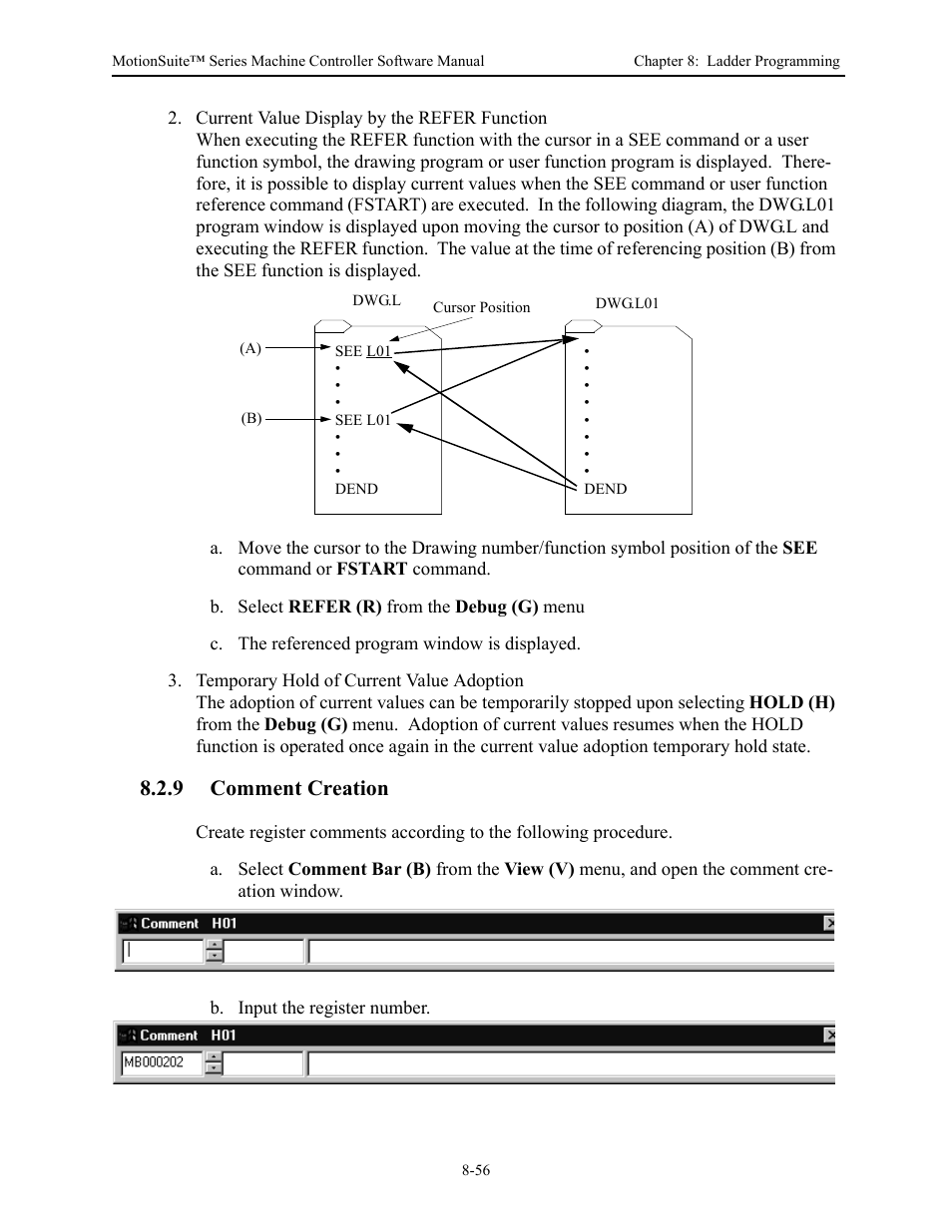 9 comment creation | Yaskawa MotionSuite Series Machine Controller Software Manual User Manual | Page 304 / 461
