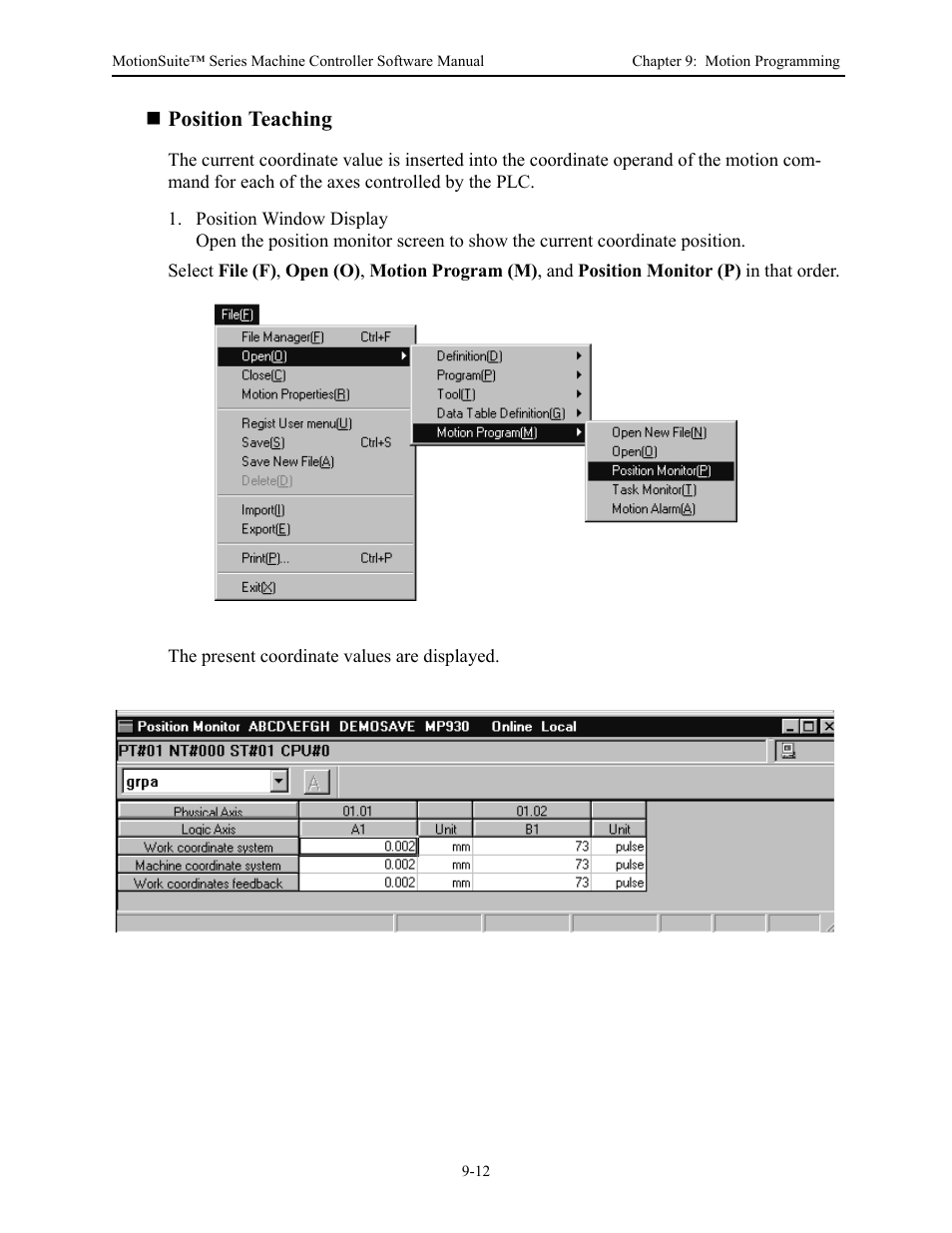 Position teaching | Yaskawa MotionSuite Series Machine Controller Software Manual User Manual | Page 364 / 461