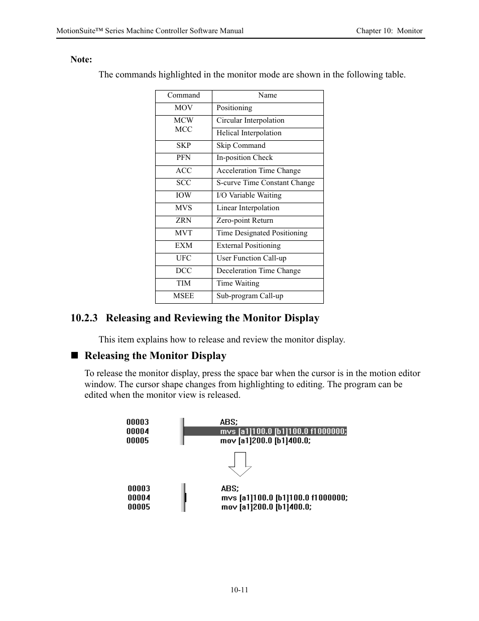 3 releasing and reviewing the monitor display, Releasing the monitor display | Yaskawa MotionSuite Series Machine Controller Software Manual User Manual | Page 385 / 461