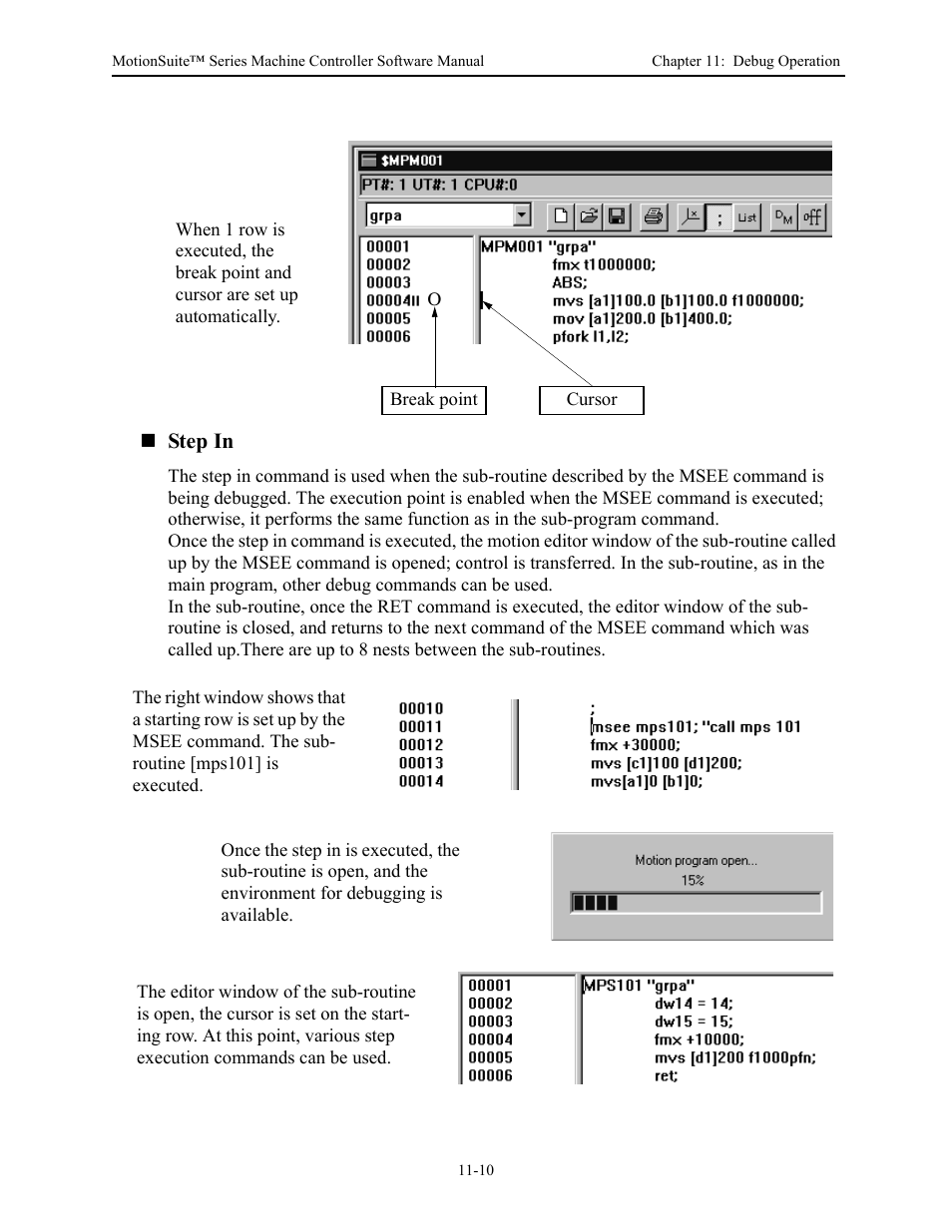 Step in | Yaskawa MotionSuite Series Machine Controller Software Manual User Manual | Page 408 / 461