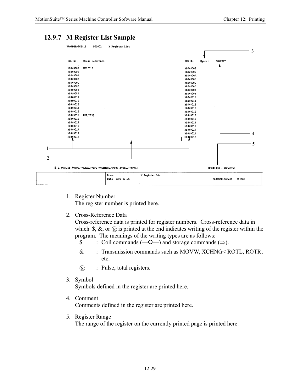 7 m register list sample | Yaskawa MotionSuite Series Machine Controller Software Manual User Manual | Page 449 / 461