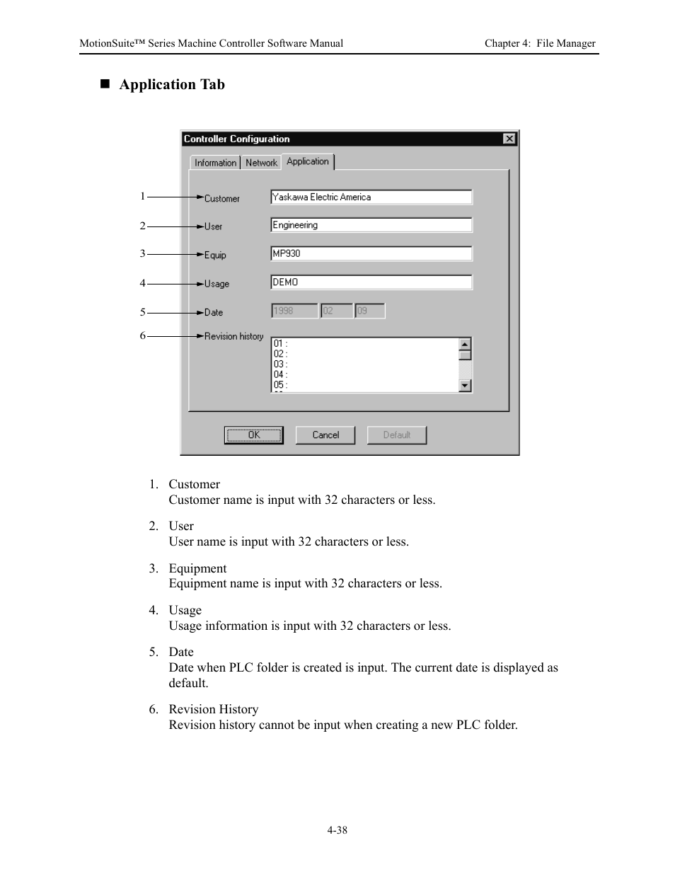Application tab | Yaskawa MotionSuite Series Machine Controller Software Manual User Manual | Page 95 / 461