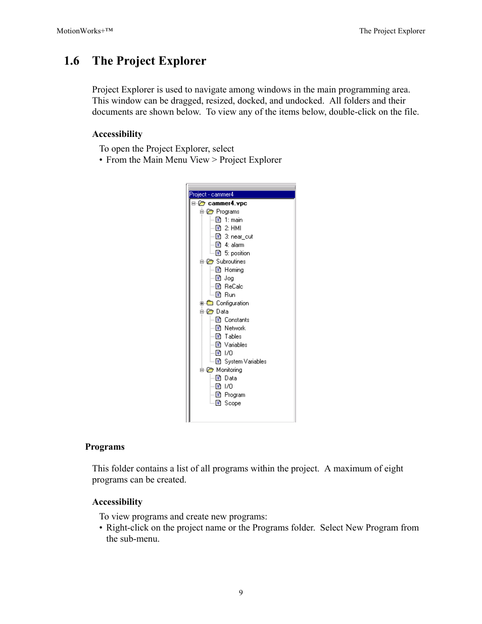 6 the project explorer | Yaskawa MotionWorks+ Windows Software User Manual | Page 15 / 235