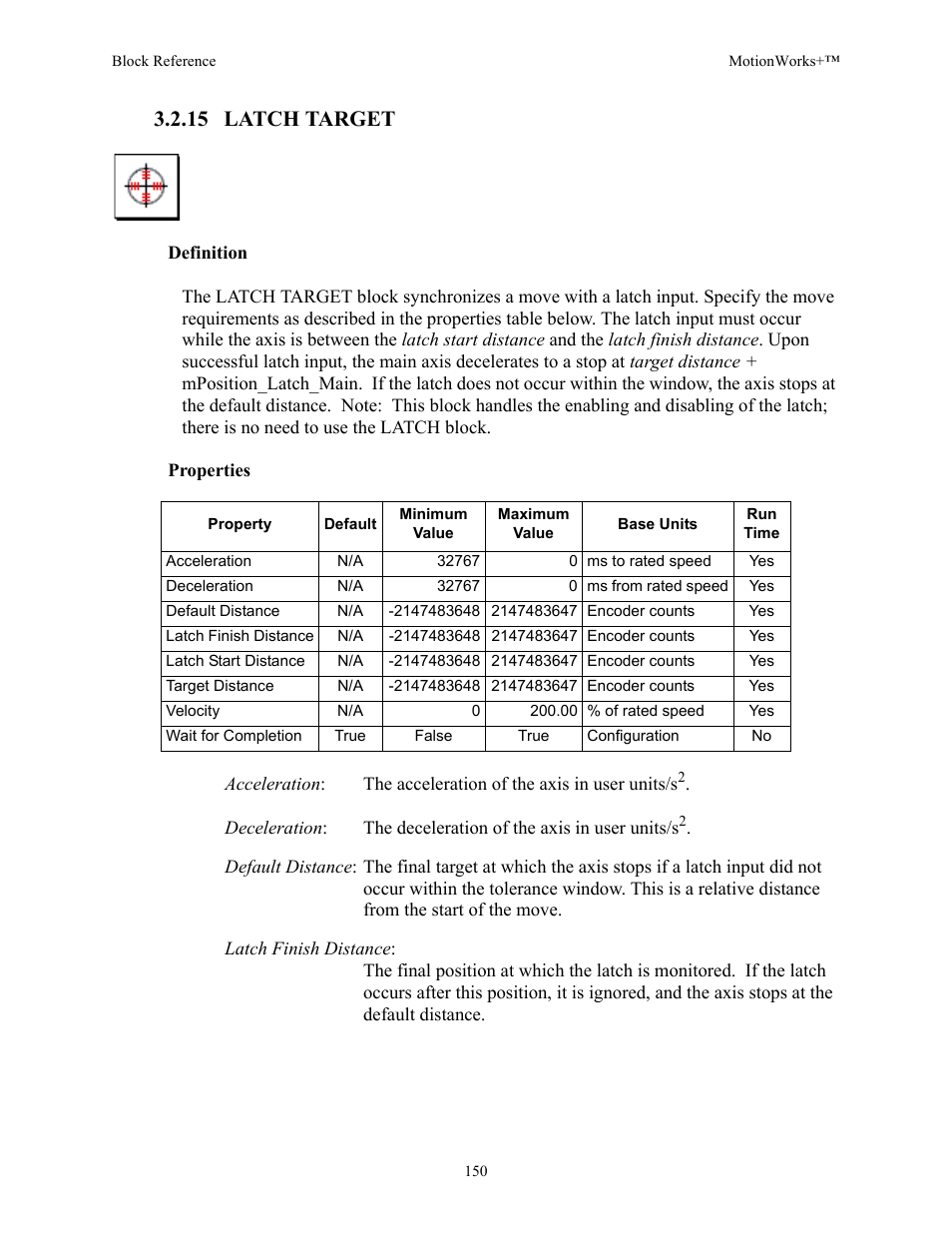 15 latch target | Yaskawa MotionWorks+ Windows Software User Manual | Page 156 / 235